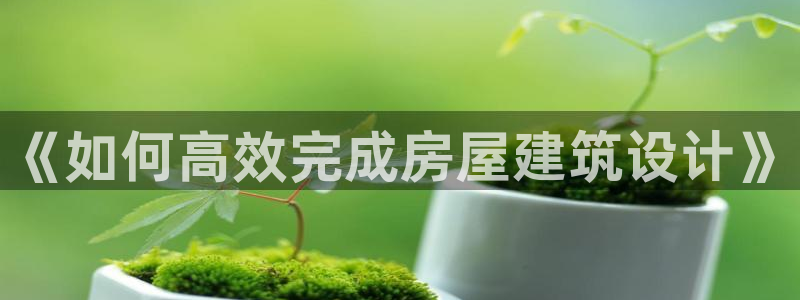威九国际78m域名：《如何高效完成房屋建筑设计》